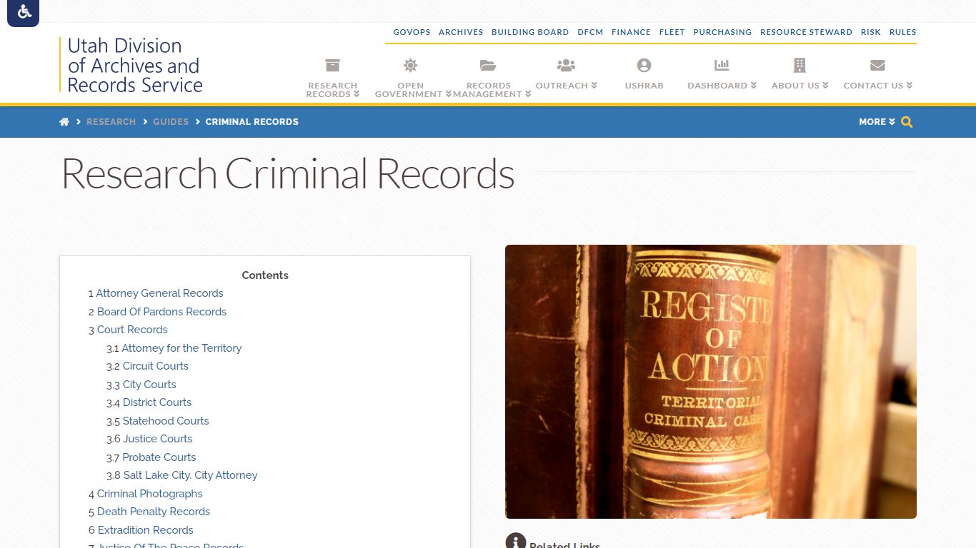 Research Criminal Records - Utah State Archives and Records Service